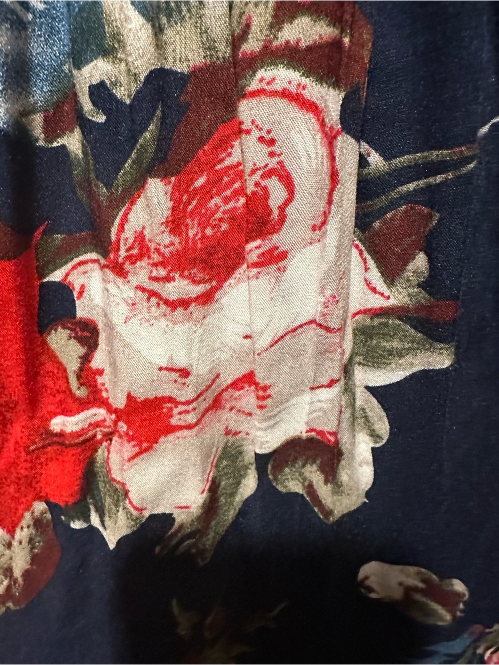 JODIFL Navy Floral Wrap Maxi Dress with Red Roses NWOT Size L - Picture 4 of 6